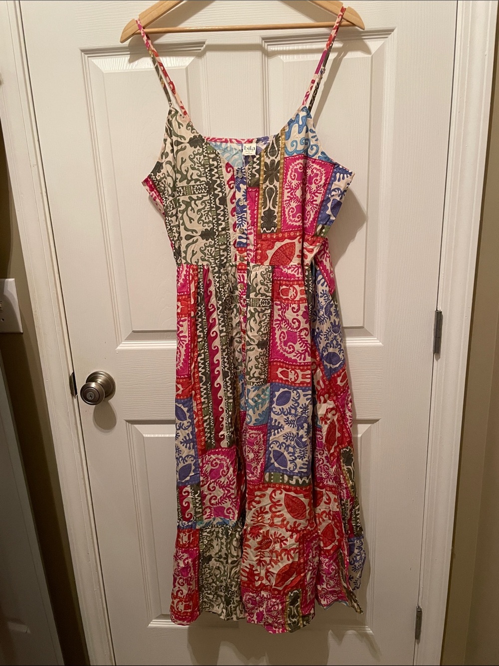 Bila Multicolor Patchwork Spaghetti Strap Dress